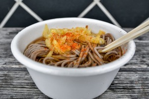 a bowl of soba noodles